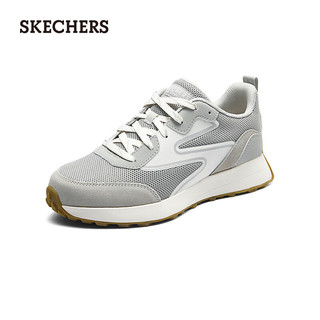 斯凯奇（Skechers）2024年春季女款跑步鞋立体皮革透气橡胶底轻便舒适177165 灰色/GRY 36.5