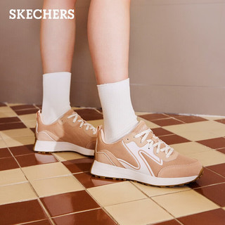 斯凯奇（Skechers）2024年春季女款跑步鞋立体皮革透气橡胶底轻便舒适177165 棕褐色/TAN 38