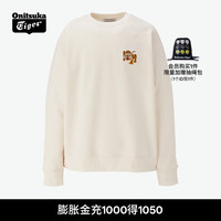 Onitsuka Tiger鬼塚虎男女同款运动卫衣长袖套头圆领卫衣春夏2183B183 浅米色 M