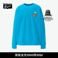 Onitsuka Tiger鬼塚虎男女同款运动卫衣长袖套头圆领卫衣春夏2183B183 蓝色 S