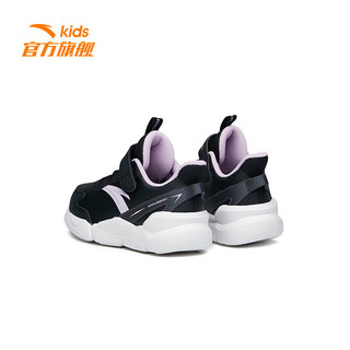 安踏儿童跑鞋童鞋冬季女童小童跑鞋A322149951A （革面）黑/浅粉紫-3 29