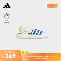 adidas WATER SANDAL休闲魔术贴包头凉鞋男小童夏季阿迪达斯 白色/蓝色/红色 30.5码