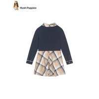 暇步士（Hush Puppies）童装儿童2024春秋女童长袖甜美POLO裙优雅淑女气质 藏蓝 150cm