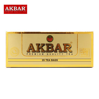 AKBAR阿卡巴 精选锡兰红茶叶 独立茶包袋泡茶英式茶2g*25包