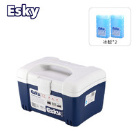 Esky 爱斯基 12L户外家用保温箱冷藏箱 车载便携钓鱼PU款冰块冷藏箱 附2冰板