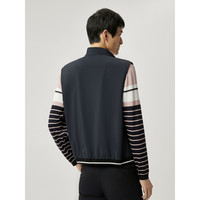 劲霸男装简约休闲时尚春季立领背心男VBJT1102 黑灰色 195/4XL