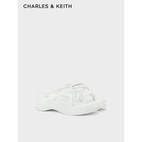 CHARLES&KEITH24春季厚底拖鞋套趾交叉带凉鞋女CK1-80580142 White白色 41