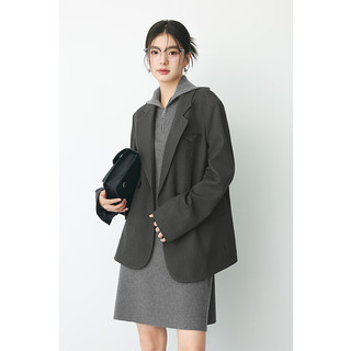 诗凡黎（'SEIFINI）灰色职业感西装外套2024春美拉德棕色高级感好看上衣女 灰色 发 155/80A/S