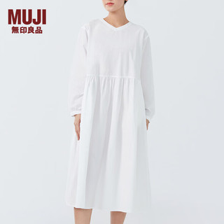 无印良品 MUJI 女式 棉平纹 衬衫连衣裙 女装裙子春季早春 内搭可叠穿 白色 M (160/84A)