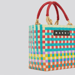                                                                                 MARNI MARKET SUNDAY BASKET色彩拼接工艺织菜篮子 00B20 UNI