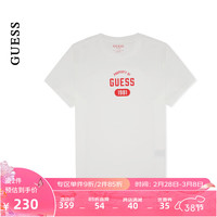 GUESS24年新款春季男士美式百搭纯色数字字母短袖T恤-M4PI82K2Q40