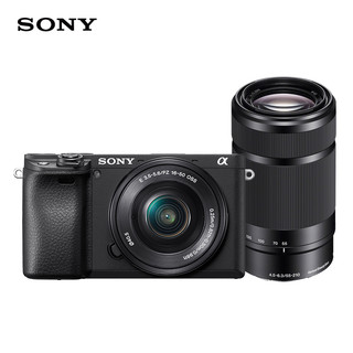 SONY 索尼 Alpha 6400 APS-C微单数码相机 6400L+SEL55210/B 双镜头套装 黑色（A6400L/α6400）