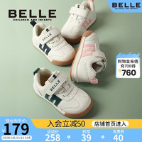 BeLLE 百丽 童鞋儿童运动鞋幼童学步宝宝鞋春秋新款男童休闲时尚女童板鞋 绿色-加绒DE2853 23 适合脚长140mm