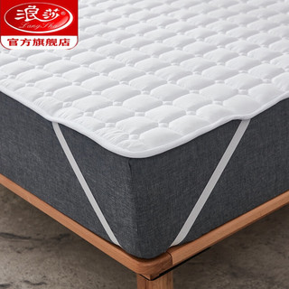 浪莎（LangSha）床垫软垫1.8m床褥子双人折叠保护垫子薄防滑1.2米单人垫被1.5 白色 200x200cm【双人床】