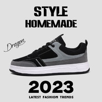 Agsdon 奥古狮登 男士休闲板鞋2023夏季新款潮流复古个性轻便透气运动时尚单鞋