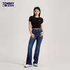 TOMMY JEANS 24春季女装美式街头简约刺绣修身短袖T恤DW0DW17986 黑色BDS M