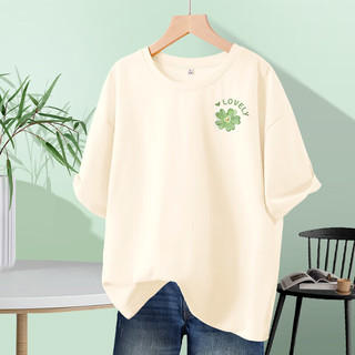 Baleno 班尼路 短袖t恤女夏季纯棉2024年绿色夏日多巴胺穿搭时尚女装 水绿-油画小绿花K XL