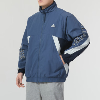 阿迪达斯 （adidas）男装女装 2024春季运动服跑步训练外套梭织夹克休闲上衣 IS5147 2XS/160