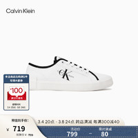 Calvin Klein【】 Jeans24春夏女字母黑色描边低帮帆布鞋YW01453 01W-月光白 38