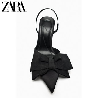 ZARA  TRF 女鞋 黑色蝴蝶结饰穆勒鞋高跟鞋 3235210 040 41 (265/89)
