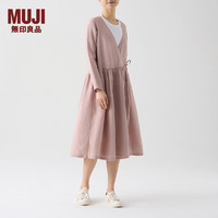 无印良品（MUJI）女式 汉麻 套头连衣裙 女装长袖裙子春季BG96CC3A 浅粉色 M （155/80A）