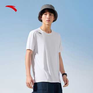 安踏速干T丨短袖T恤男2024夏季冰丝体恤吸湿篮球跑步训练服上衣男 纯净白-1 M