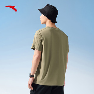 安踏速干T丨短袖T恤男2024夏季冰丝体恤吸湿篮球跑步训练服上衣男 船藻绿-5 M