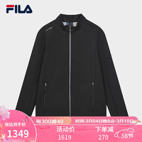 斐乐（FILA）男士针织长袖外套2024春简约基础休闲立领上衣 正黑色-BK 190/108A/XXXL