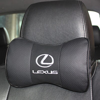 一对装 汽车头枕 真皮车用靠枕 U型颈枕 护颈枕 汽车用品 雷克萨斯头枕RX350IS250CT200GS30 黑红色（不带标）一对装