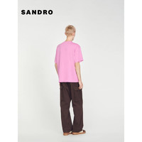 SANDRO2024早春男装多巴胺粉字母徽标装饰T恤上衣SHPTS01383 60/粉色 XL