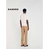 SANDRO2024早春男装经典POLO白色短袖针织T恤上衣SHPTR00382 A058/奶白色 XL