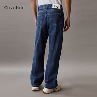 Calvin Klein Jeans24春夏男士休闲斜插口袋纯棉宽松阔腿牛仔裤J325549 1A4-牛仔蓝 33