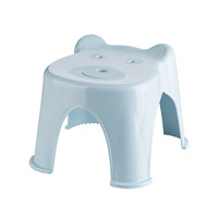 茶花儿童凳椅子板凳塑料凳子浴室加厚耐用型小熊卡通凳小板凳 淡蓝色1个