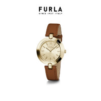 FURLA 芙拉 手表女士棕色表带轻奢时尚简约石英腕表
