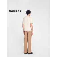 SANDRO2024早春男装法式简约POLO领针织T恤衫上衣SHPTR00344 G177/浅褐色 M