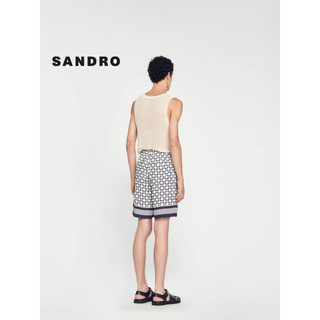 SANDRO2024早春男装法式时尚经典十字印花休闲短裤SHPBE00063 A326/多色 46