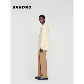 SANDRO2024早春男装法式纯色简约绒感连帽针织卫衣SHPTR00559 淡褐色 XL