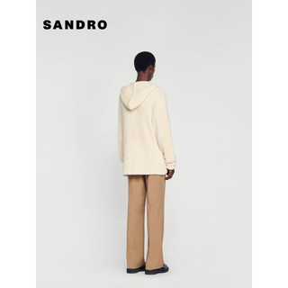 SANDRO2024早春男装法式纯色简约绒感连帽针织卫衣SHPTR00559 淡褐色 XL