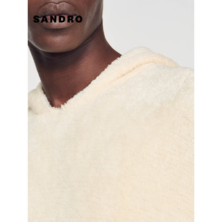 SANDRO2024早春男装法式纯色简约绒感连帽针织卫衣SHPTR00559 淡褐色 XL