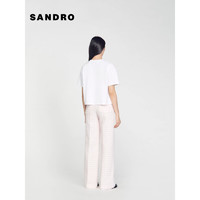 SANDRO【新年胶囊系列】2024早春女装钻饰玫瑰T恤SFPTS01408 10/白色 3