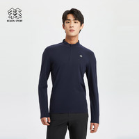 KOLON SPORT可隆户外休闲男子吸湿速干半拉链长袖T恤 藏青NV 185/2XL