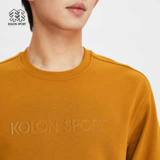 KOLON SPORT可隆男户外柔软弹力宽螺纹休闲衣长袖内搭卫衣 焦糖色CE 180/XL