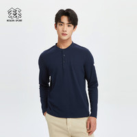 KOLON SPORT可隆弹力运动圆领长袖亲肤露营内搭T恤 藏蓝NV 190/3XL