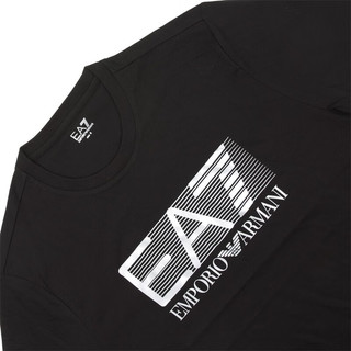 ARMANI/阿玛尼 EA7 男士时尚印花短袖圆领T恤 6LPT81 PJM9Z 黑色 200 S