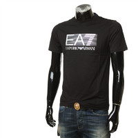 ARMANI/阿玛尼 EA7 男士时尚印花短袖圆领T恤 6LPT81 PJM9Z 黑色 1200 S