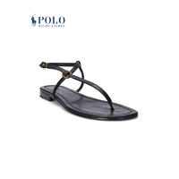 Polo Ralph Lauren 拉夫劳伦 女配 24年夏O型环皮革凉鞋RL53073 001-黑色 7.5 B