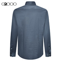 G2000【易打理】G2000男装SS24商场舒适弹性亲肤斜纹长袖衬衫 易打理半宽领-中灰色提花斜纹 07