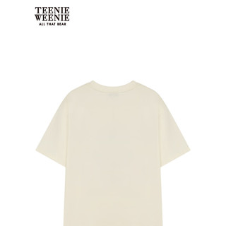 Teenie Weenie小熊女装2024年夏季棉质彩色印花多巴胺短袖T恤 象牙白 165/M
