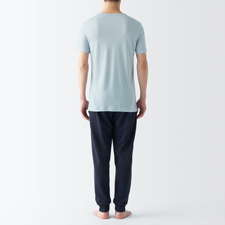 无印良品 MUJI 男式 莱赛尔 圆领 短袖T恤 男士男款 灰色 S (165/88A)