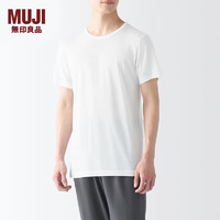 无印良品 MUJI 男式 莱赛尔 圆领 短袖T恤 男士男款 白色 XL (180/104A)